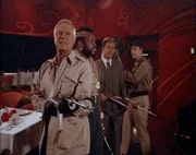 Das A-Team: V. li.: Hannibal (George Peppard), B.A. (Laurence Tureaud), Face (Dirk Benedict) und Murdock (Dwight Schultz).