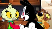 v.li.: Bunnicula's Bride, Bunnicula, Harold, Chester