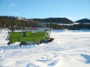 The Top Gear Snowbine attempting to clear the notoriously snowy Valdesfrye Road in Norway.