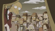 In den 1930er Jahren zieht der Wanderzirkus von Mr. Burns (l.) durch die Ländereien von Springfield und hat eine ganz besondere Attraktion dabei ...