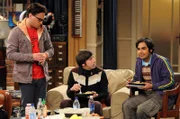 Sind von ihrem Freund Sheldon gerne mal genervt: Raj (Kunal Nayyar, r.), Leonard (Johnny Galecki, l.) und Howard (Simon Helberg, M.) ...