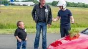 V.l.: Warwick Davis, Jeremy Clarkson, Jimmy Carr