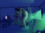 In dieser Nacht verwandelt eine kosmische Hunde-Strahlung Odie in ein Monster.