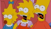 Halloween-Horror bei den Simpsons: Maggie (l.), Lisa (M.) und Bart (r.) ...