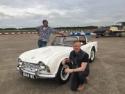 Tim and Fuzz with the Triumph at Bruntingthorpe