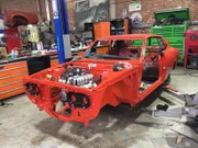 Red Toyota Celica in the workshop