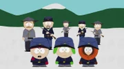 Vorne, l-r: Stan, Kyle, Kenny