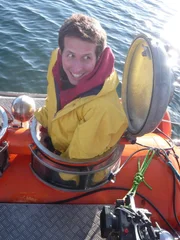 Willi im Mini-U-Boot auf dem Helenesee.
