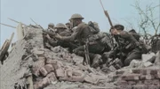 A British battalion shelters in a pile of ruins before launching an assault on the enemy who still occupy part of the town. Cities and towns are liberated through genuine urban guerillla tactics.