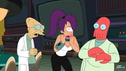 Das Temperament geht mit Leela (M.) durch. Professor Hubert (l.) und Zoidberg (r.) machen sich an die Bestrafung ...