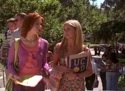 L-R: Willow (Alyson Hannigan), Buffy Summers (Sarah Michelle Gellar)