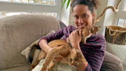 Pia bekommt Besuch vom Somalikätzchen "Anouk" und der Mama-Katze "Delphi".