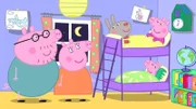 Peppa (o.r.) bekommt Besuch von ihrer Freundin aus Frankreich: Elena Esel (2.v.r.)  möchte ihre Sprachkenntnisse verbessern.