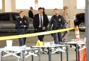(v.l.n.r.) Temperance Brennan (Emily Deschanel); Seeley Booth (David Boreanaz); Jack Hodgins (T.J. Thyne)