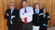 Host Anthony Melchiorri and owner, Virginia Karlsen, General Manager Todd Graves and Director of Sales and Marketing, MJ; as seen on Travel Channel's Hotel Impossible.