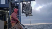 Aleutian Lady deck boss Noah at the rail/block
