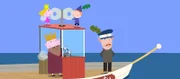 Der König hat den Vater von Ben überredet, mit ihm fischen zu gehen.