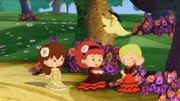V.l.: Lili, Tanja und Zoé als Flamencotänzerinnen. QuackQuack spielt die Kastagnetten.