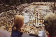 Mariana van Zeller (L) viewing illegal mining site.