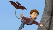 Norman hat seinem Cousin Derek einen Streich gespielt. Dass Derek an einem Pterodactylus-Drachen davonfliegt, hat er aber nicht geplant.