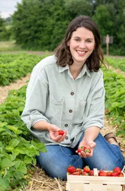 Bei der heutigen Gastgeberin Inga Flachmeier vom Bergs Hof in Herford spielt Beerenobst die Hauptrolle. Erdbeeren, Stachelbeeren, Blaubeeren und neue Sorten wie Aronia und Taybeere werden auf dem Hof angebaut.