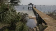 The Soundview House has a large boat dock, as seen on HGTV's Beach Hunters.