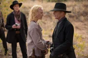 From left:  Armistice (Ingrid Bolsø Berdal) and The Man in Black (Ed Harris).