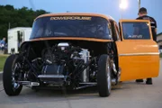 Jeff Lutz's car gets prepped for another 405 race night