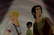 Cora, Habib und Jona finden sich im Bauch eines Wals wieder.