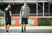Monza checks out the track before his race.