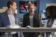 L-R: Special Agent Timothy McGee (Sean Murray), FBI Special Agent Alden Parker ( Gary Cole), and Forensic Scientist Kasie Hines (Diona Reasonover)