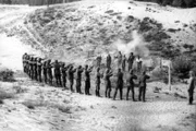 Exekution von Partisanen in Wjasma, 1941.