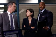 L-R: Jeffrey Donovan as Detective Frank Cosgrove, Connie Shi as Detective Violet Yee and Mehcad Brooks as Detective Jalen Shaw