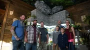 The Dasch family, Greg, Lucas, and Tyrone all pose together in front of the completely installed Mayan build.