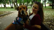 How do dogs know when you're sad? Amber Oliver & her dog demonstrating how if you are sad dos will react to your emotions and try to comfort you.