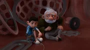 Zak und Gramps überlegen, wie sie sich aus dem Fischmagen befreien können.