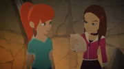 Durch Lassies Hilfe haben Zoé (l.) und Samantha einen wichtigen Hinweis gefunden, wo das gesuchte Objekt sein könnte.