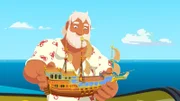 Onkel Patrick hat das Modell eines Schiffes sofort erkannt. Es ist die Miniatur-Ausgabe der Galeone, in der er mit Yann und Marina wohnt. Was für eine Bedeutung das Modellschiff hat, weiß er jedoch nicht.