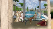 Animation einer Szene in einer römischen Villa.