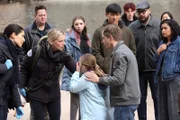 CHICAGO FIRE -- "Change of Plans" Episode 1121 -- Pictured: (l-r) Brian Plocharczyk as Wade, Kara Killmer as Sylvie Brett, Ava Ryan Barabasz as Charlotte, Adam Hinkle as Lou