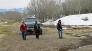 Gabe, Matt, and Bam Bam Brown walking.