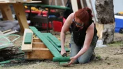 Amber painting lumber