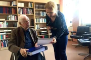 Kurt Biedenkopf – CDU- (1990-2002 erster Ministerpräsident von Sachsen nach der Wende) mit Filmautorin Katja Herr