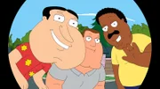 (v.l.n.r.) Glenn Quagmire; Joe Swanson; Cleveland Brown