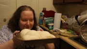 Tamy prepares a homemade meal.
