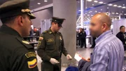 BOGOTA, COLOMBIA - A suspect at the airport.