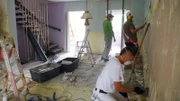 Die Arbeiten im Haus sind im vollen Gang