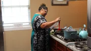 Juans mom, cooking, side