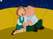 Lois Griffin (l.); Peter Griffin (r.)