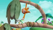 Wissper - Lasst mal den Orang-Utan ran - Betty und Frank Flamingo sind mal wieder in Sorge um ihren Nachwuchs. Wissper eilt herbei, um das Flamingo-Mädchen aus der Liane zu befreien.